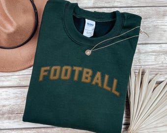 Embroidered Football Sweater, Game Day Gift, Touchdown Football Sweatshirt, Gift for Football Fans, College Football Crewneck, Fall Sports