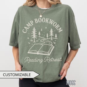 Camping Retreat Book Lover Shirt, Nature Reader Shirt, Custom Book Bachelorette Gift, Weekend Reading Tee, Bookish Gift, Book Nerd Shirt