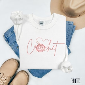 Crochet Lover Sweater, Gift for Crochet Enthusiast, Yarn Lover Shirt, Crafter Gift, Coquette Crocheting Sweatshirt, Gift for Crafting Mom