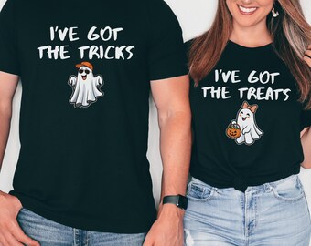 Funny Couples Halloween Shirt, Matching Halloween Shirt for Couples. Matching Ghost Tees, Halloween Couples Outfit, Halloween Party Shirts