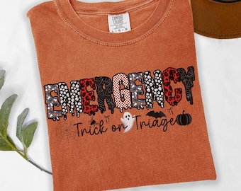 Spooky Emergency Room Halloween Shirt, ER Nurse Halloween Gift, ER Technician Shirt, EMT Gift, Emergency Department Tshirt, Nurse Life Shirt