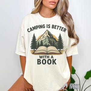 Camping Retreat Book Lover Shirt, Nature Reader Shirt, Book Bachelorette Gift, Weekend Reading Tee, Bookish Gift, Book Nerd Shirt, Bookworm