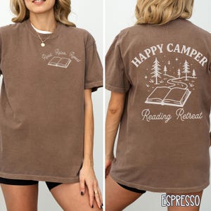 Camping Retreat Book Lover Shirt, Nature Reader Shirt, Book Bachelorette Gift, Weekend Reading Tee, Bookish Gift, Book Nerd Shirt, Bookworm