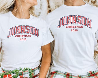 Matching Family Christmas Pajama Shirts, Custom Christmas Matching Shirts, Personalized Family Christmas PJs, Xmas Party Shirts for Family