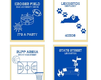 University of Kentucky College Town Poster Set of 4