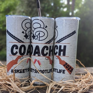 Trap shooting skeet shooting tumbler wrap coach gift for coach shotgun wrap tumbler wrap for trap shooting skeet shoot gift for team players