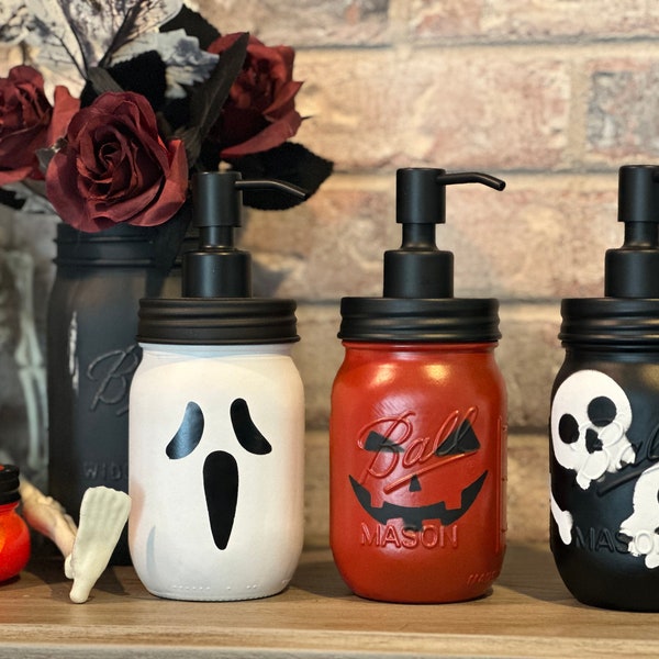 Halloween Soap Dispenser | The Jillie Jar | Soap Pump | Halloween | Halloween Decor | Bathroom Soap Dispenser | Kitchen Soap Dispenser