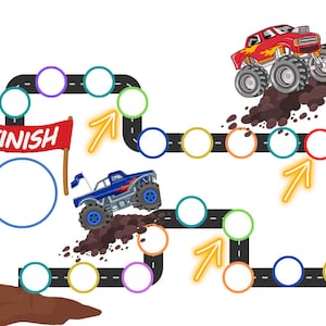 Tabla de recompensas de Monster Truck: Entrenamiento para ir al baño, personalizable (PDF imprimible)