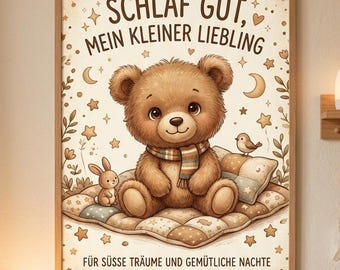 Barnrumstasch Nallebjörn Sov gott min lilla älskling