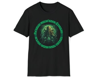 Cthulhu Mythos R'lyeh med sång, vintage skräck HP Lovecraft inspirerad t-shirt