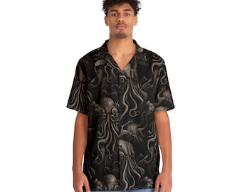 Oproep van Cthulhu - Vintage Horror Hawaiiaans T-shirt, geïnspireerd door HP Lovecraft