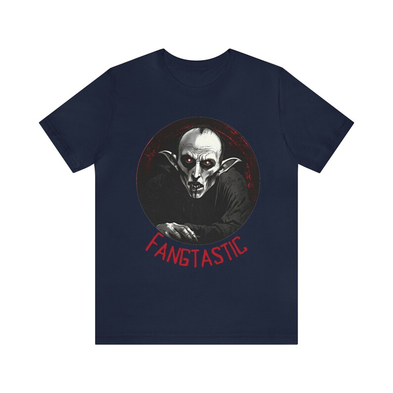 Fangtastic Nosferatu Vampire thema Retro Halloween T-shirt voor griezelig seizoen afbeelding 4