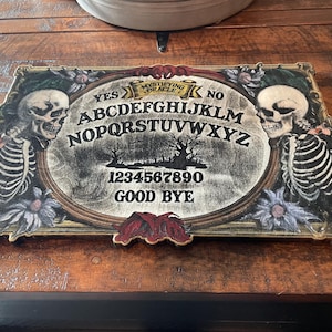 Real Wood Spirit Board  Mystifying Oracle – Handmade Gothic Halloween Gift – 15&quot;x20&quot;