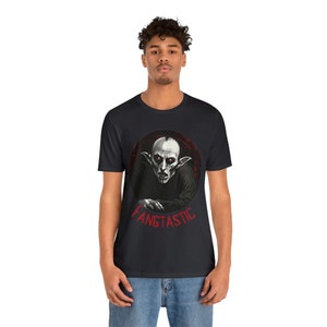 Fangtastic Nosferatu Vampire thema Retro Halloween T-shirt voor griezelig seizoen afbeelding 6