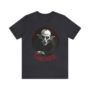 Fangtastic Nosferatu Vampire thema Retro Halloween T-shirt voor griezelig seizoen afbeelding 2
