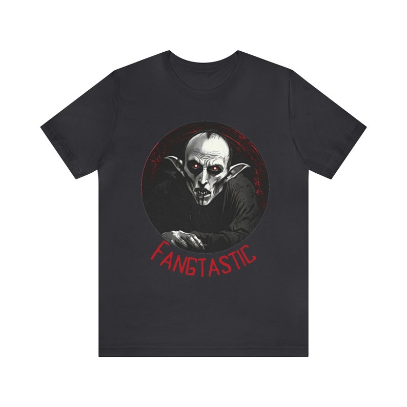 Fangtastic Nosferatu Vampire thema Retro Halloween T-shirt voor griezelig seizoen afbeelding 2