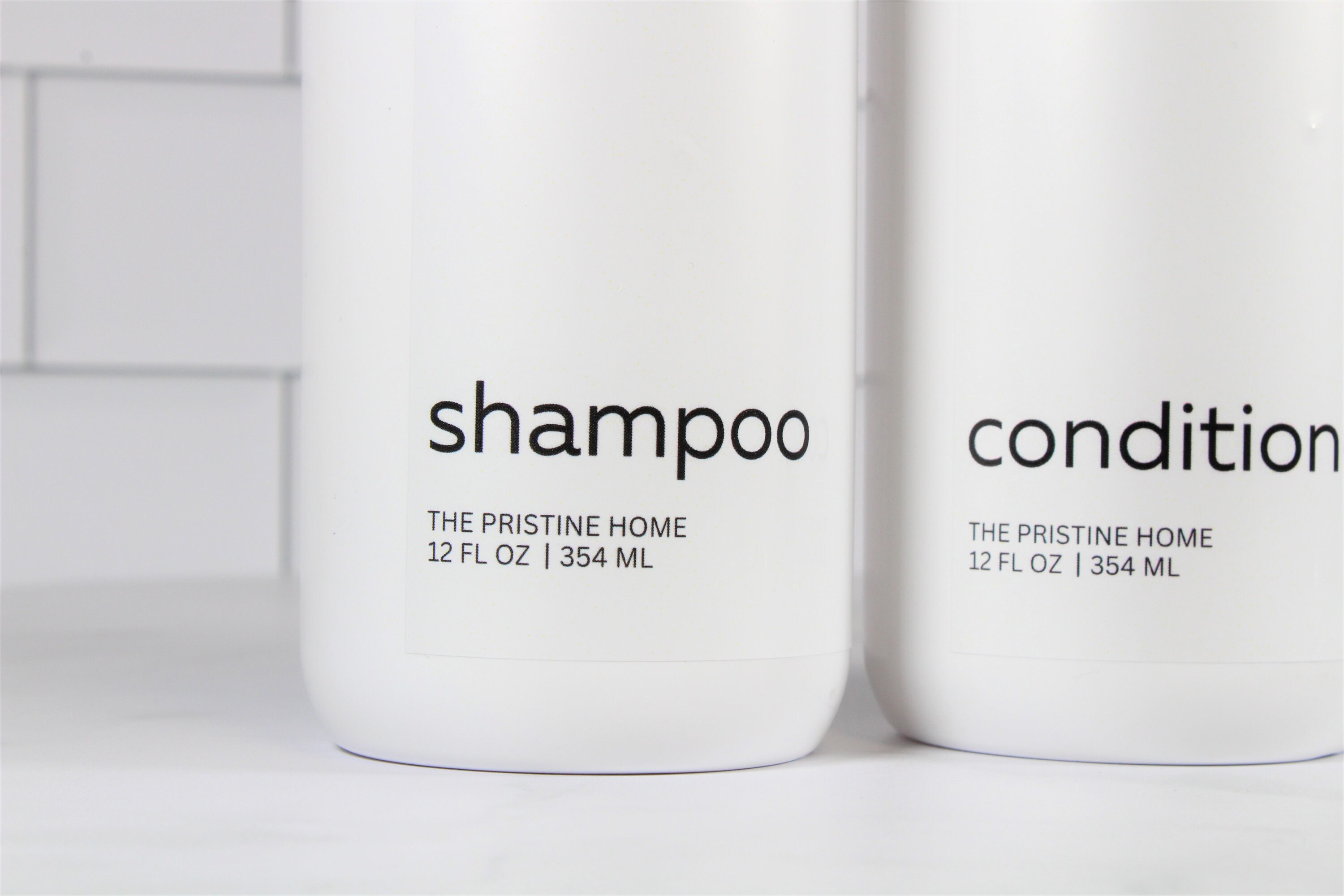 Minimalist Soap Bottle, Simple Plastic Shampoo Bottle, 12 Oz Shampoo and Conditioner Bottle