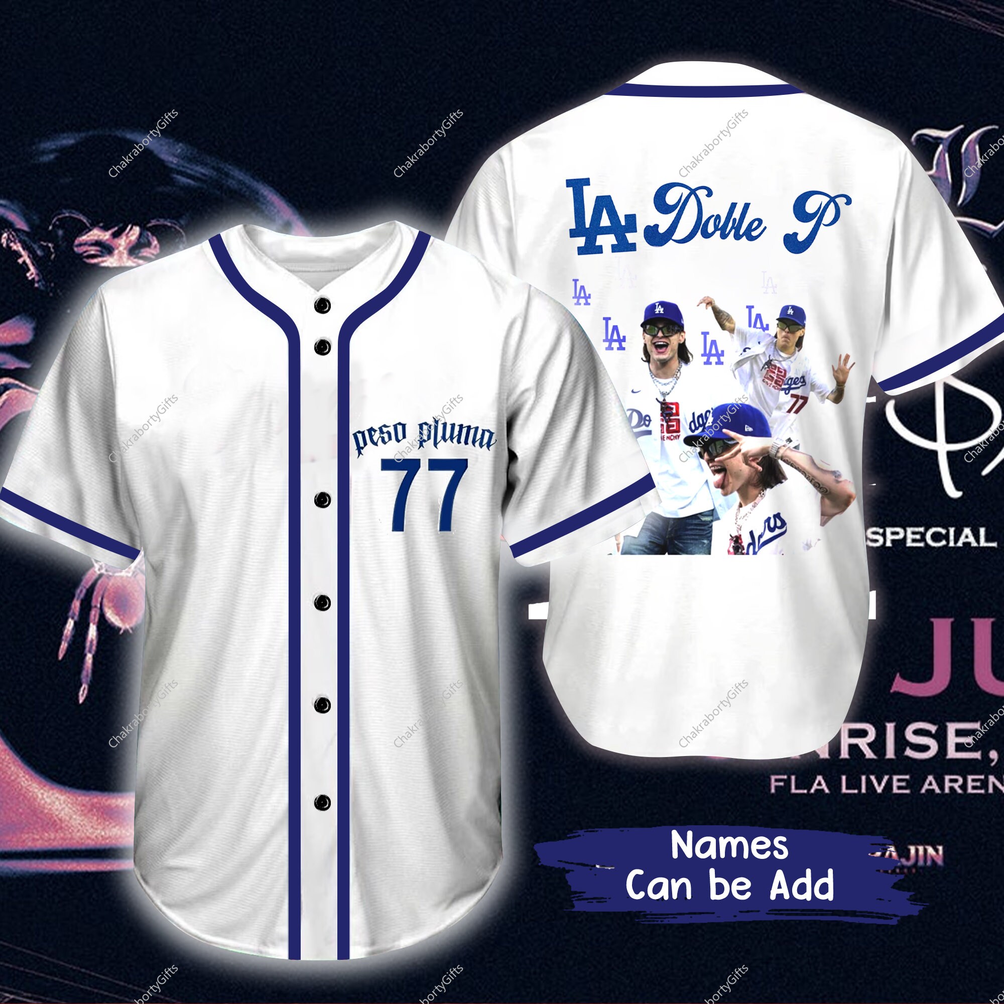 2023 Peso Pluma Baseball Jersey Cosplay Merch Jecket Tee T-shirt