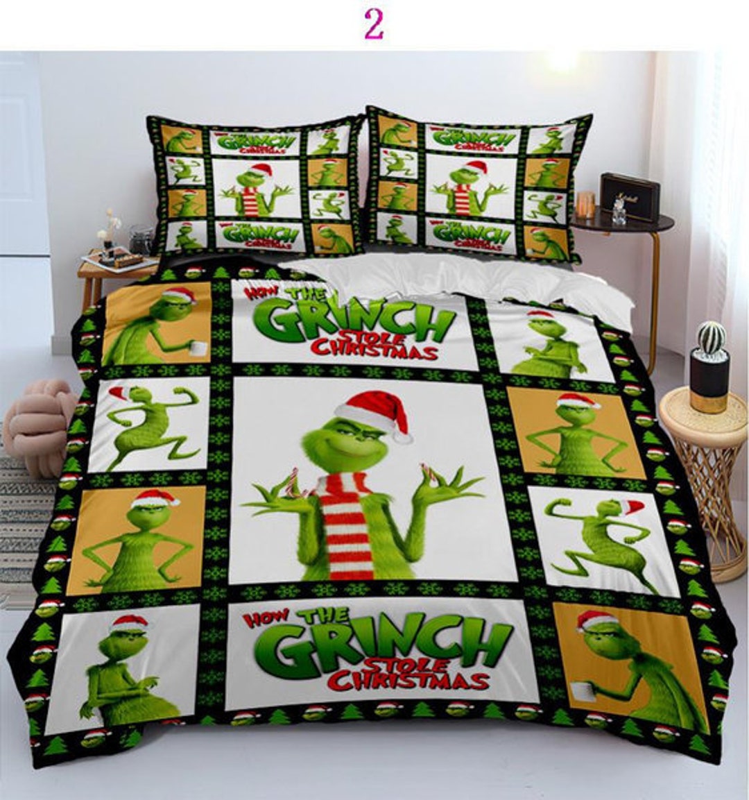 Personalized Dr. Seuss's the Grinch Bedding Set Grinch Etsy