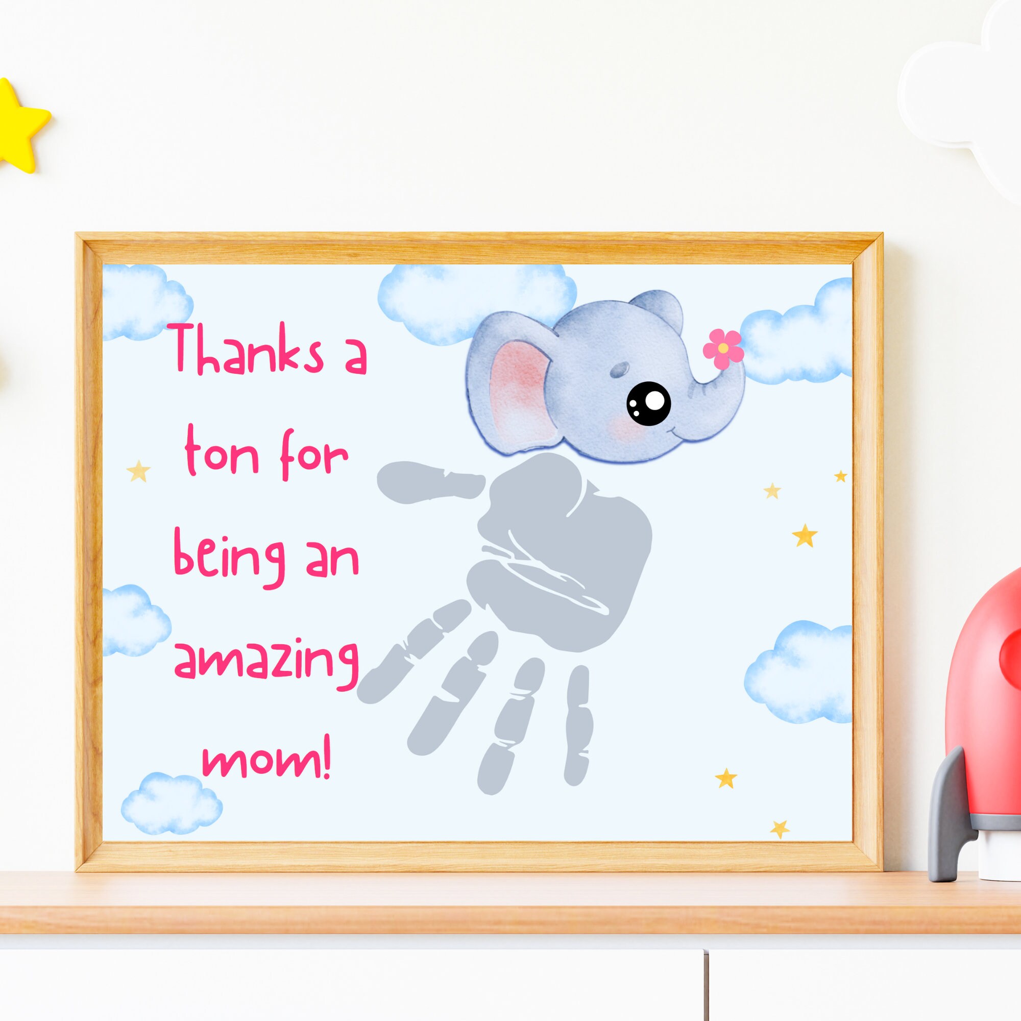 Elephant Handprint Animal Handprint Mom Appreciation Etsy