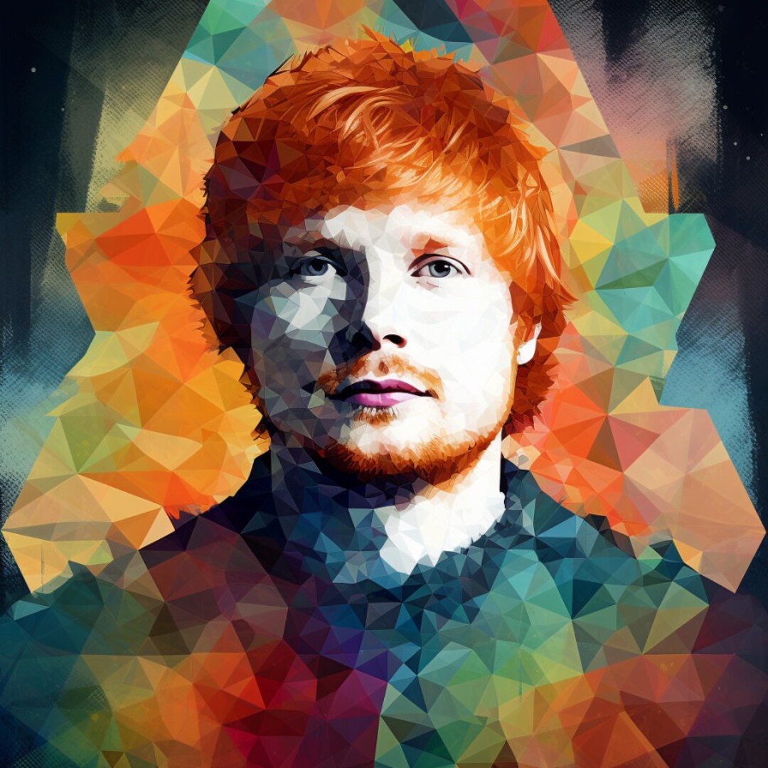 Ed Sheeran Original Geometric Colorful Portrait Etsy