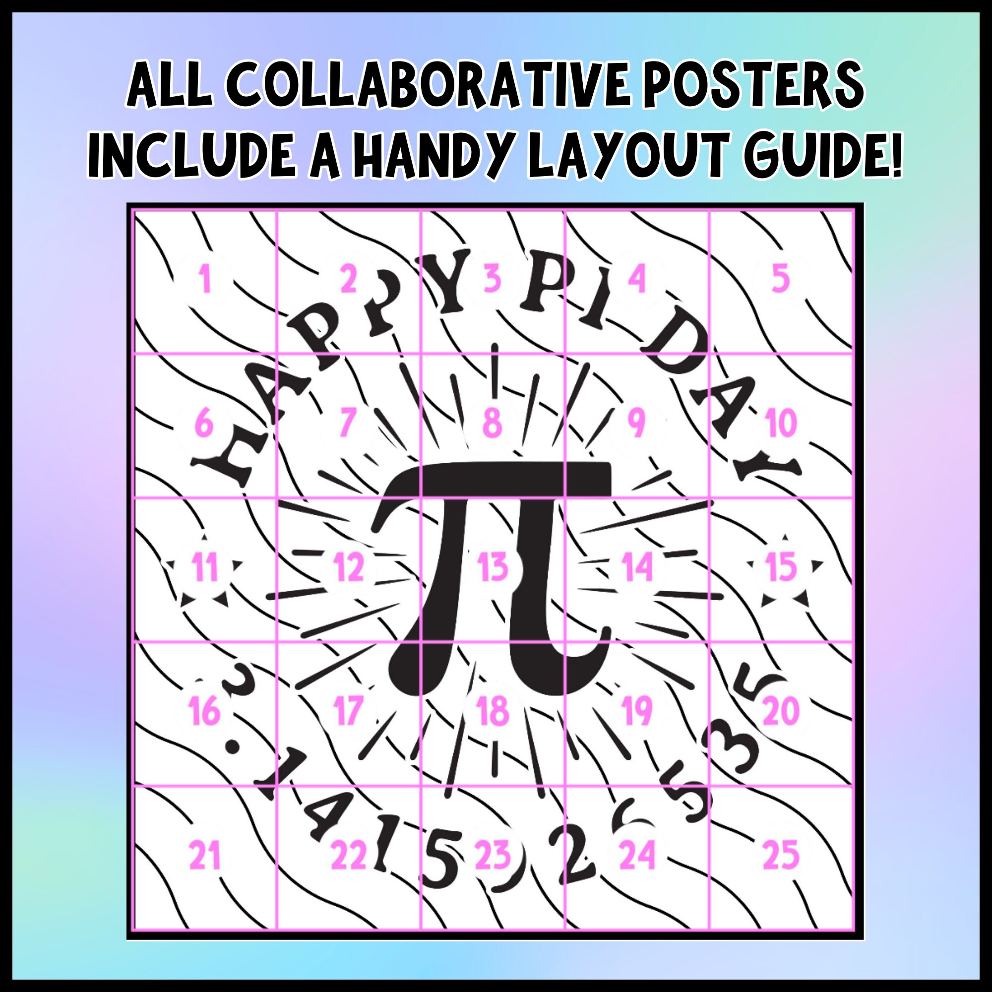 Pi Day 3.14 Math Class Activity Teacher Printable Collaborative ...