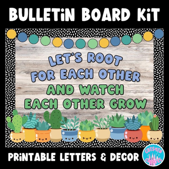 Bulletin Board Kit Let's Root for Each Other & Watch Each Other Grow Plant Nature Themed Printable Classroom Décor SEL Elementary Counselor