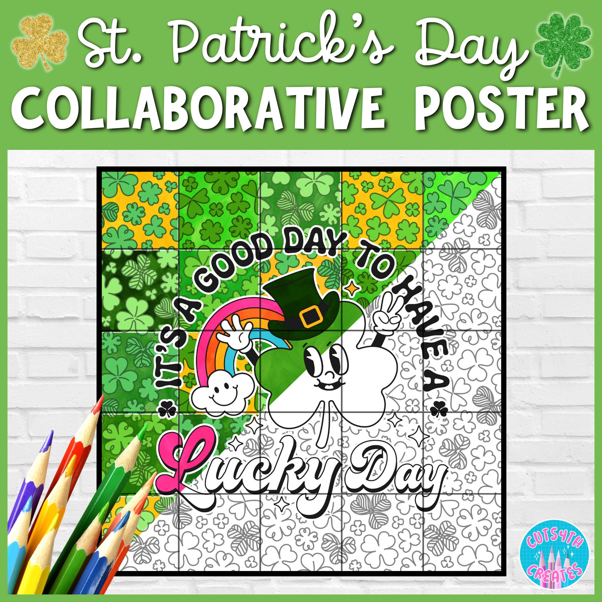 St. Patrick's Day Activity Printable Collaborative Poster + Coloring ...
