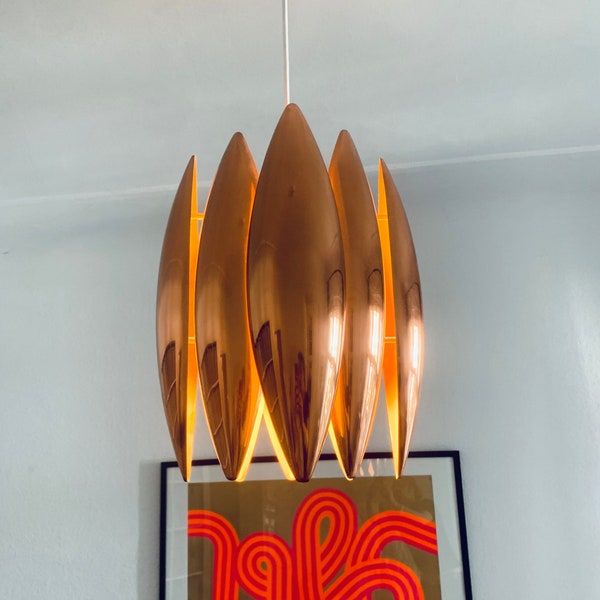 MID CENTURY // Vintage 60er Jahre Jo Hammerborg cooper Kastor Fog Mørup Lampe Deckenleuchte // MCM Danish Design Stilnovo