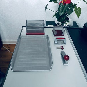 POST MODERN // 80s Vintage 6 piece Memphis Milano desk organizer // Pop Art