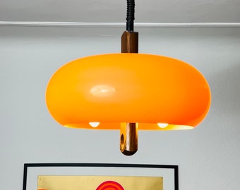 ミッドセンチュリーオレンジ「バグアイ」ペンダントランプ：宇宙時代の