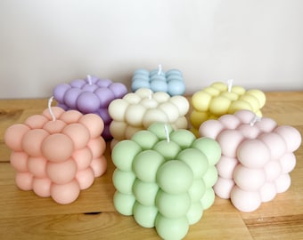 Pastelkleurige bubbelkaars