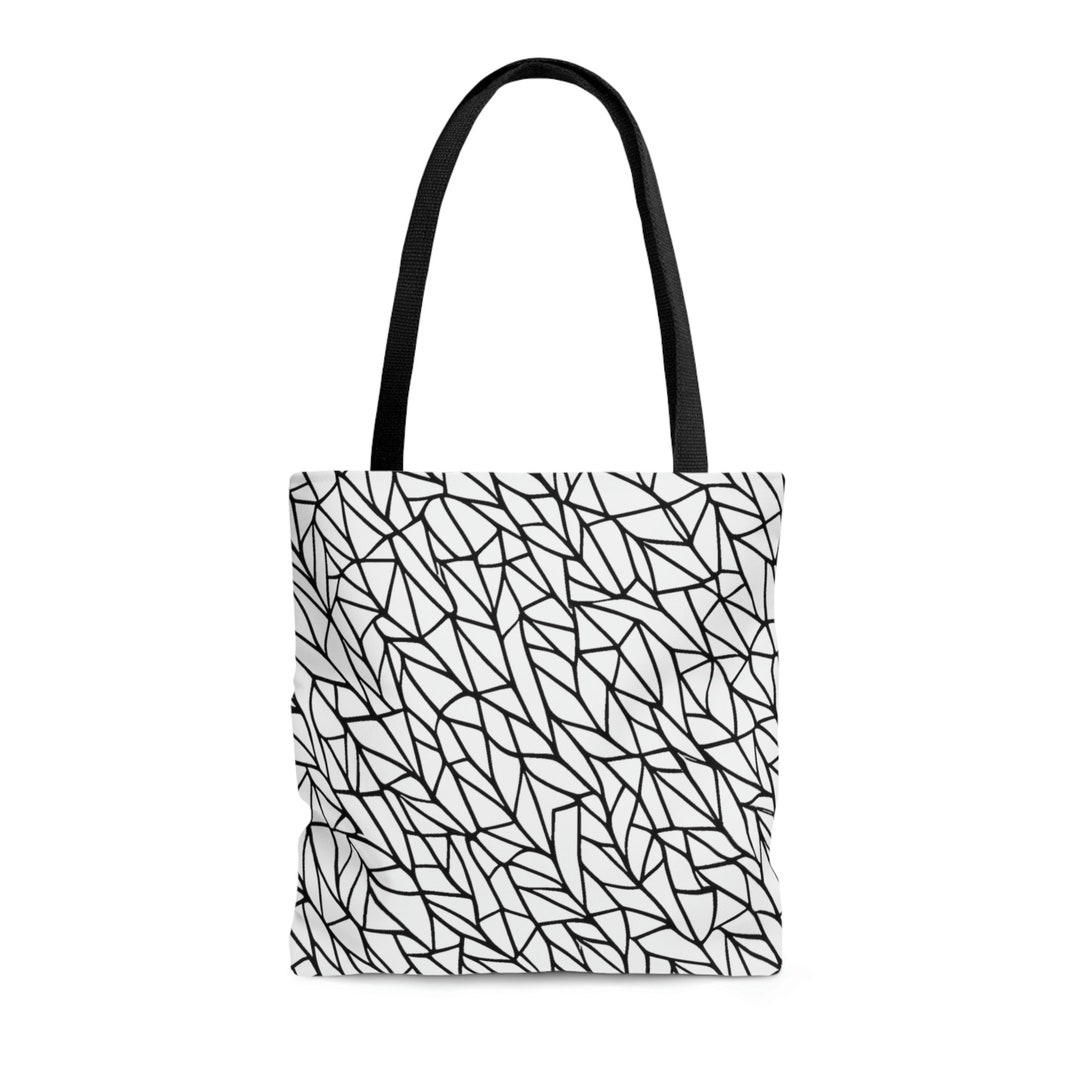 Black and White Polygon Pattern Tote Bag Cool Design Trippy - Etsy