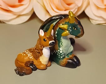 Woodland Unicorn and Dragon: Handmade Miniatures