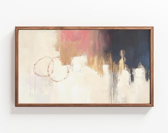 Neutral Abstract Samsung Frame TV Art: Textured Circles (Digital Download)