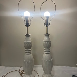 Set of vintage crackled porcelain lamps