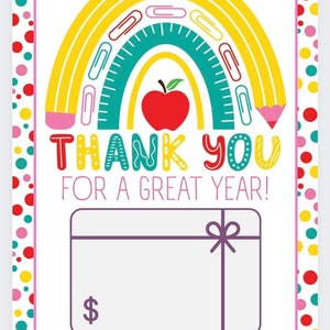 Digital Teacher Appreciation Gift Card Holder 5x7 *MADE TO ORDER*