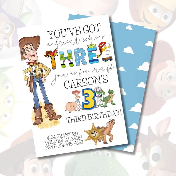 Toy Story DIGITAL INVITATION - Made to order!