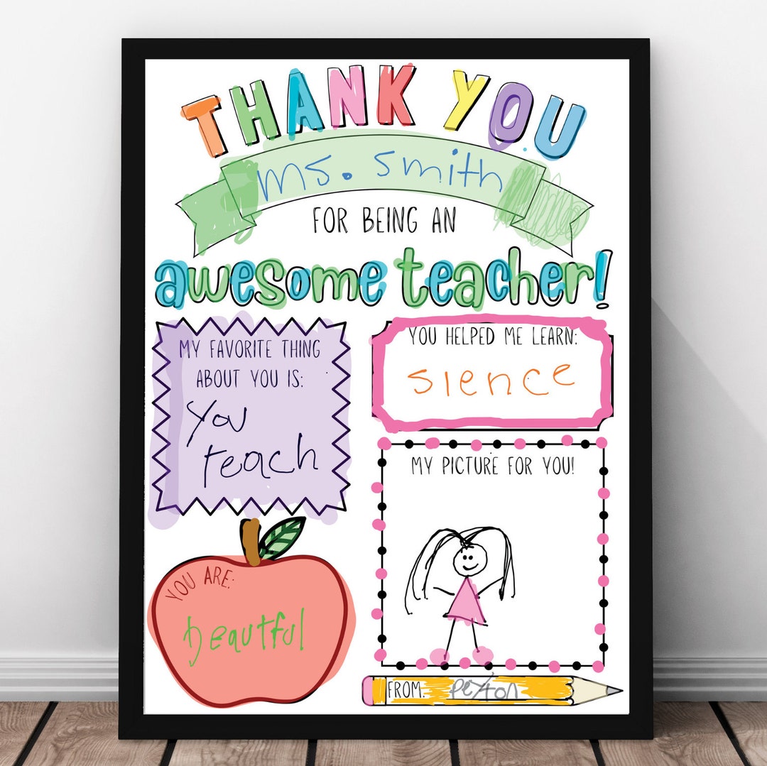 Teacher Appreciation Printable - Etsy