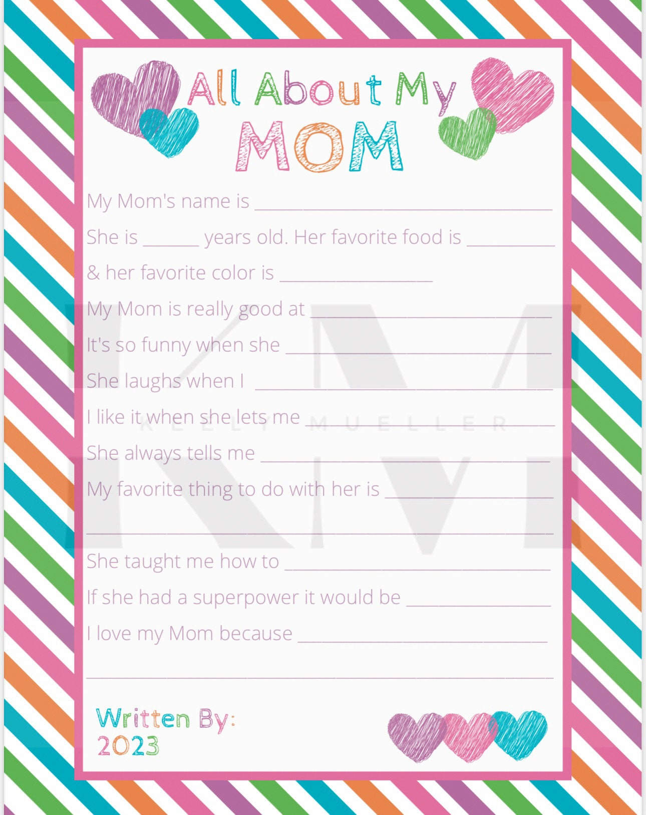 All About My Mom, Grandma, Aunt, Etc. PRINTABLE SHEET - Etsy