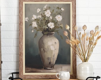 Stilleven met wilde bloemen, botanische bloemenprint (digitale download)