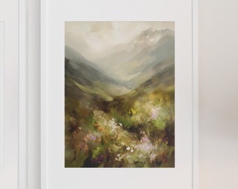 Wildflower Valley-olieverfschilderij Art Print (digitale download)
