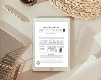 Mood Tracker | Digital Mood Tracker | Printable Mood Tracker | Daily Mood Tracker | Wellness Tracker | Mood Journal | Mood Tracker Printable