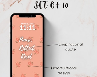 Descarga digital de fondo de pantalla de teléfono inspirador, fondo de pantalla de afirmación iphone, citas positivas, fondo de teléfono de motivación, fondo de pantalla de iOS