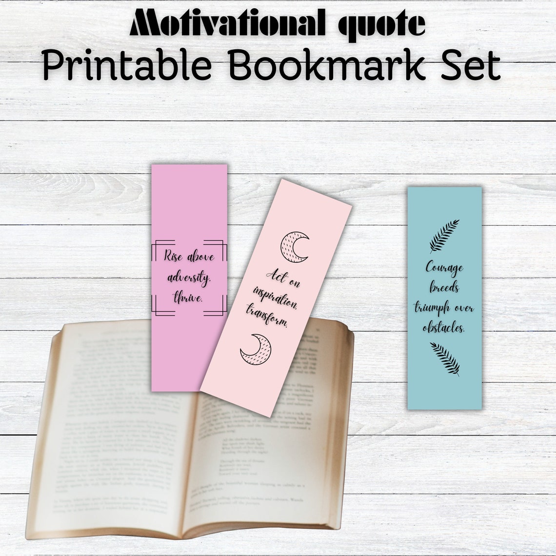 Printable Bookmark Set, Cute Bookmarks, Affirmation Bookmarks, Unique
