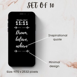 Inspirational Phone wallpaper digital download, affirmation wallpaper iphone, black and white iphone background, minimal background, iOS