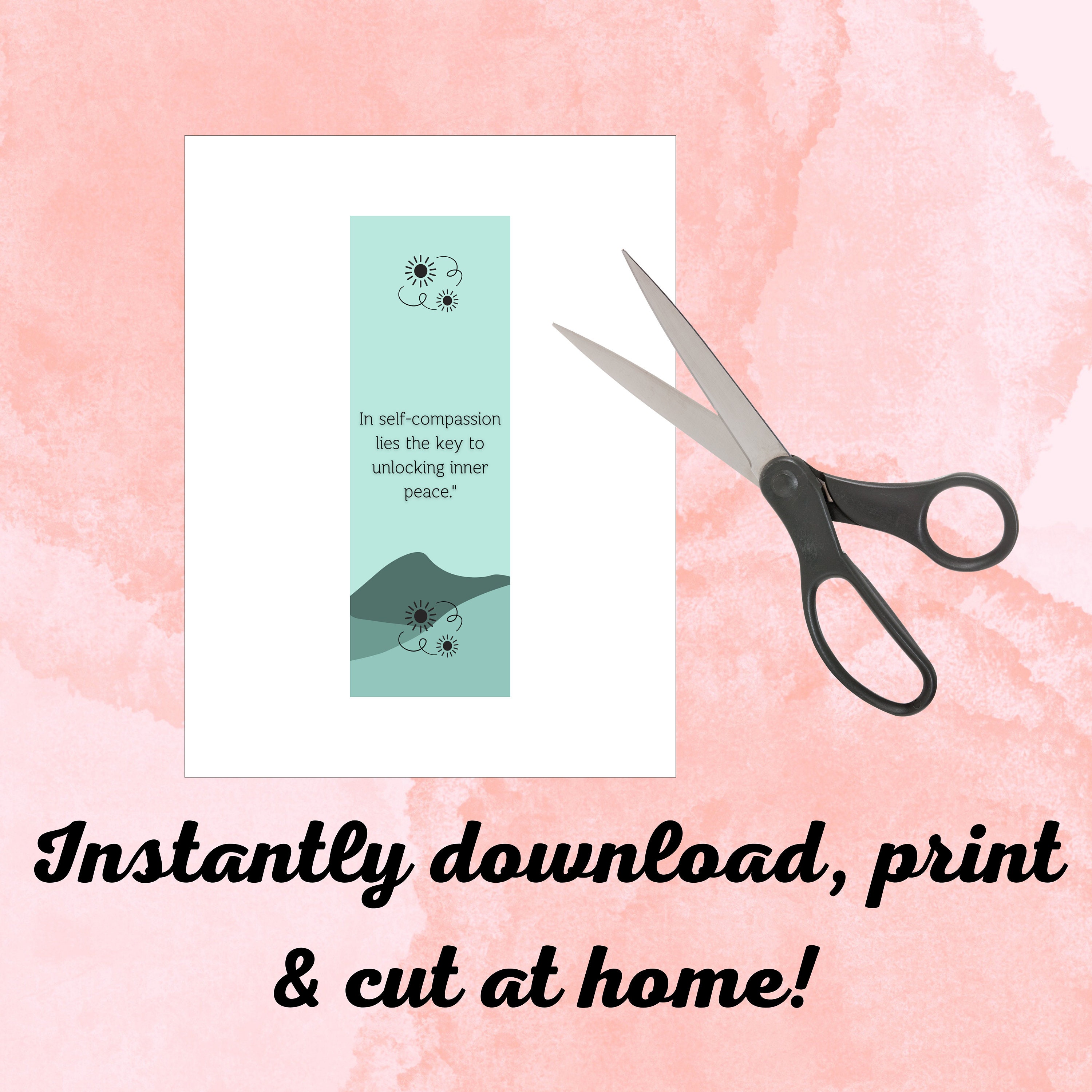 Printable Bookmark Set, Inspirational Printable Bookmark, Affirmation ...