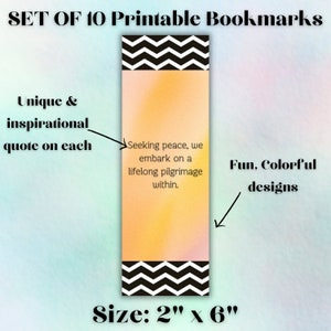 Printable bookmark set, Inspirational printable bookmark, Affirmation bookmarks, Unique bookmarks, empowerment quotes, DIY gifts