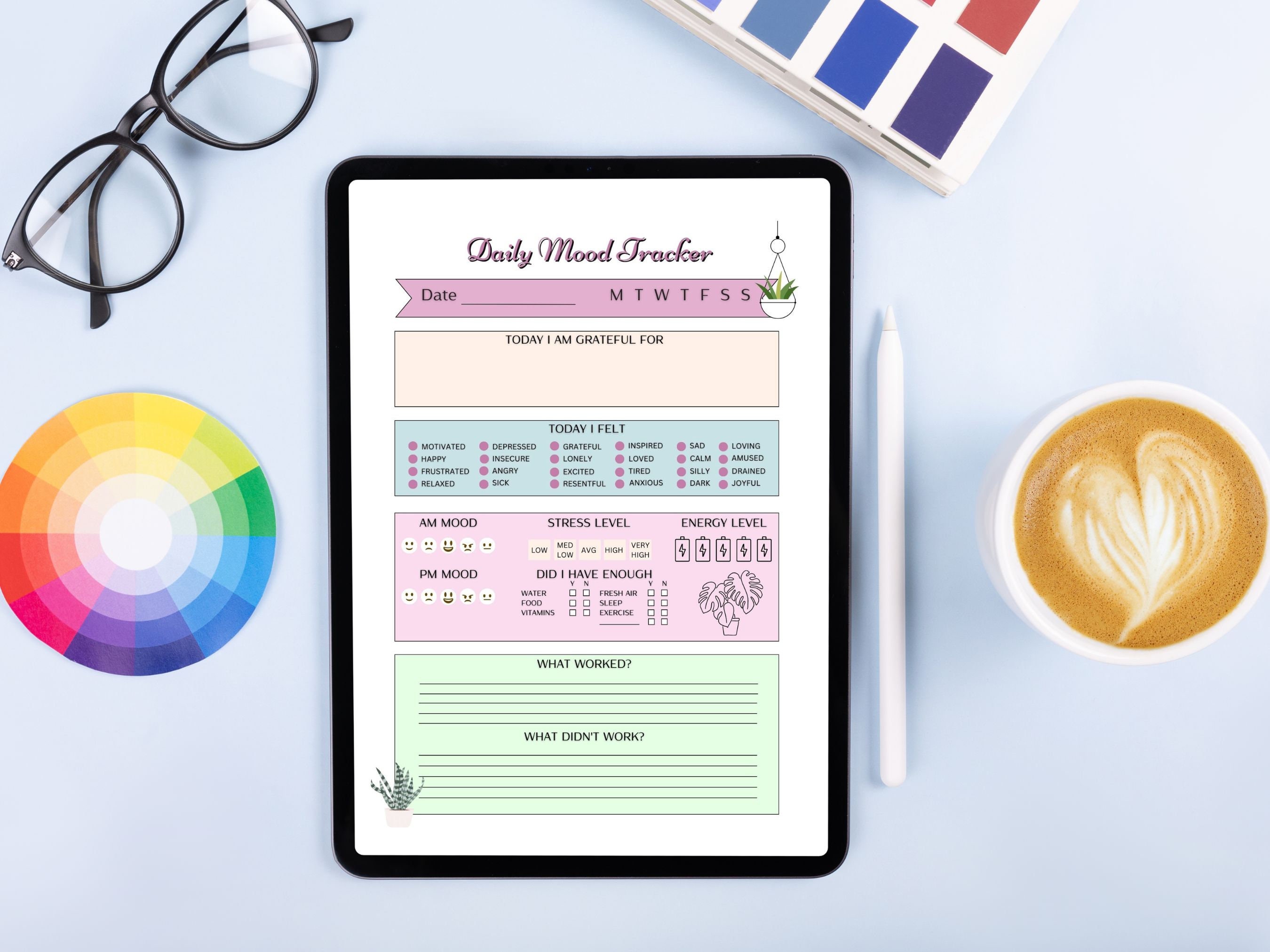 Mood Tracker | Digital Mood Tracker | Printable Mood Tracker | Daily ...