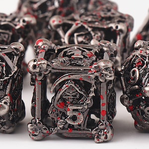 Hollow Metal DND dice Set Role Playing Games Dungeons and Dragons Dice Set Polyhedral d&d Dice Metal Dnd Dice Set